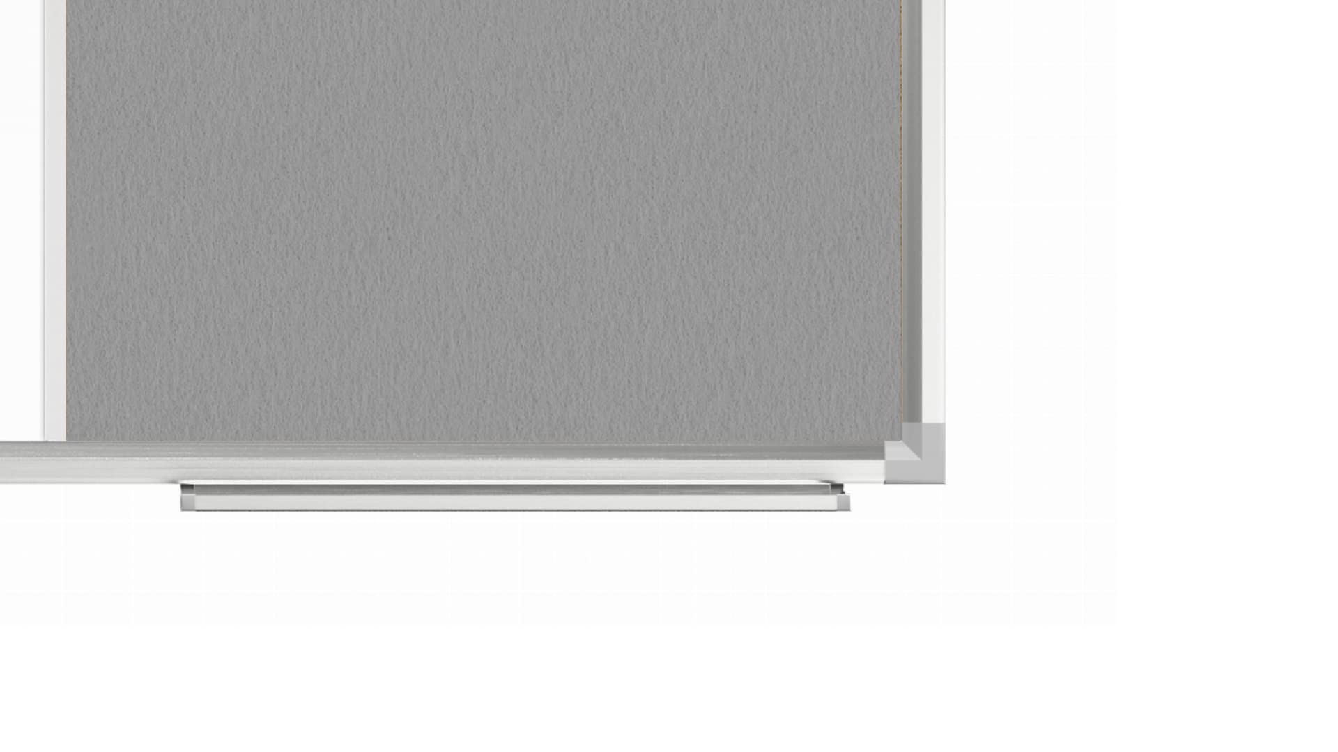 ALLboards Kombitafel 2 in 1 Magnettafel & Grau Filz-Pinnwand mit Aluminiumrahmen 120x90cm, Textiltafel Whiteboard