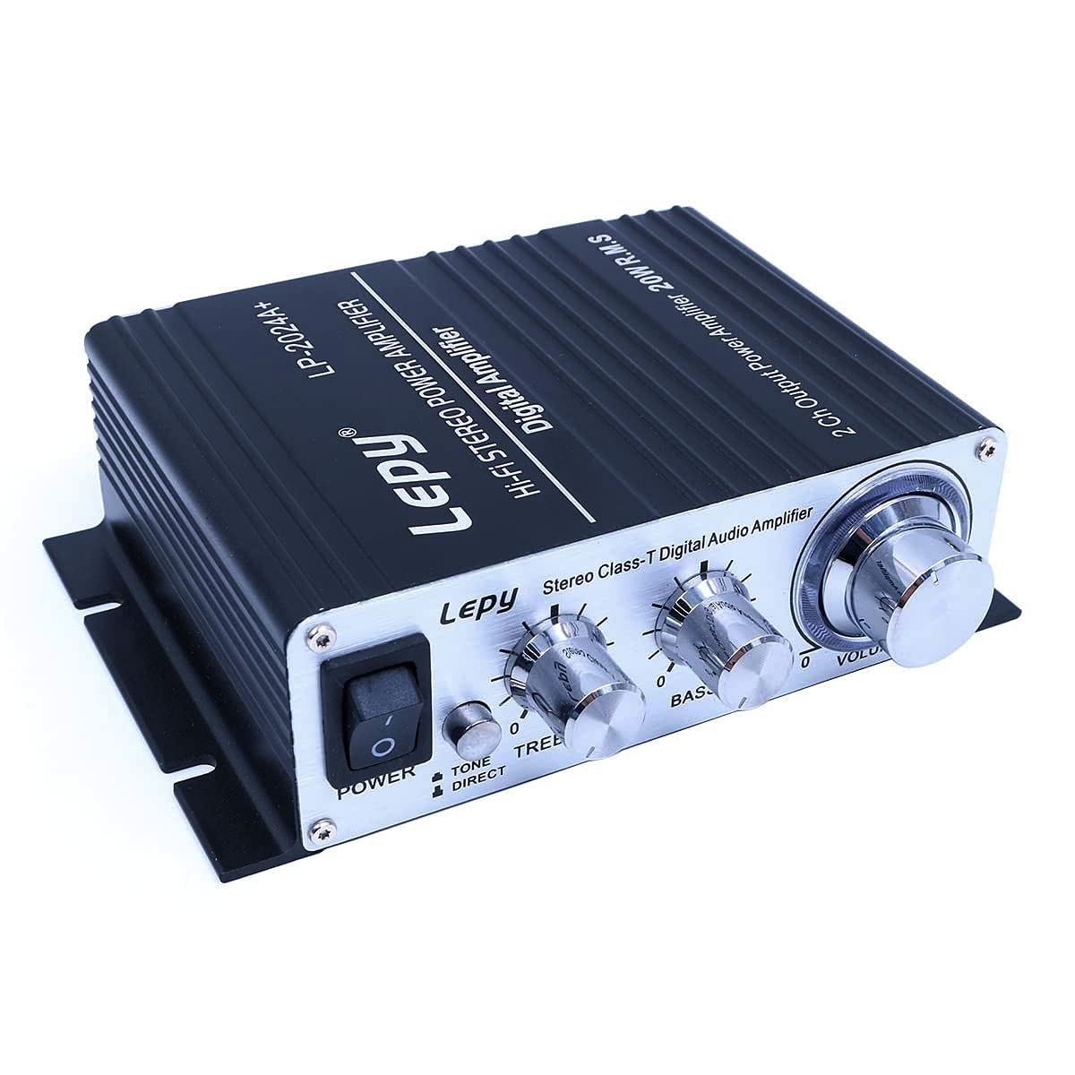 LP-2024A+Amplificatore di potenza stereo HiFi Amplificatore digitale Dual Channel Audio Class T Tripath TA2024 con alimentatore 3A -Nero
