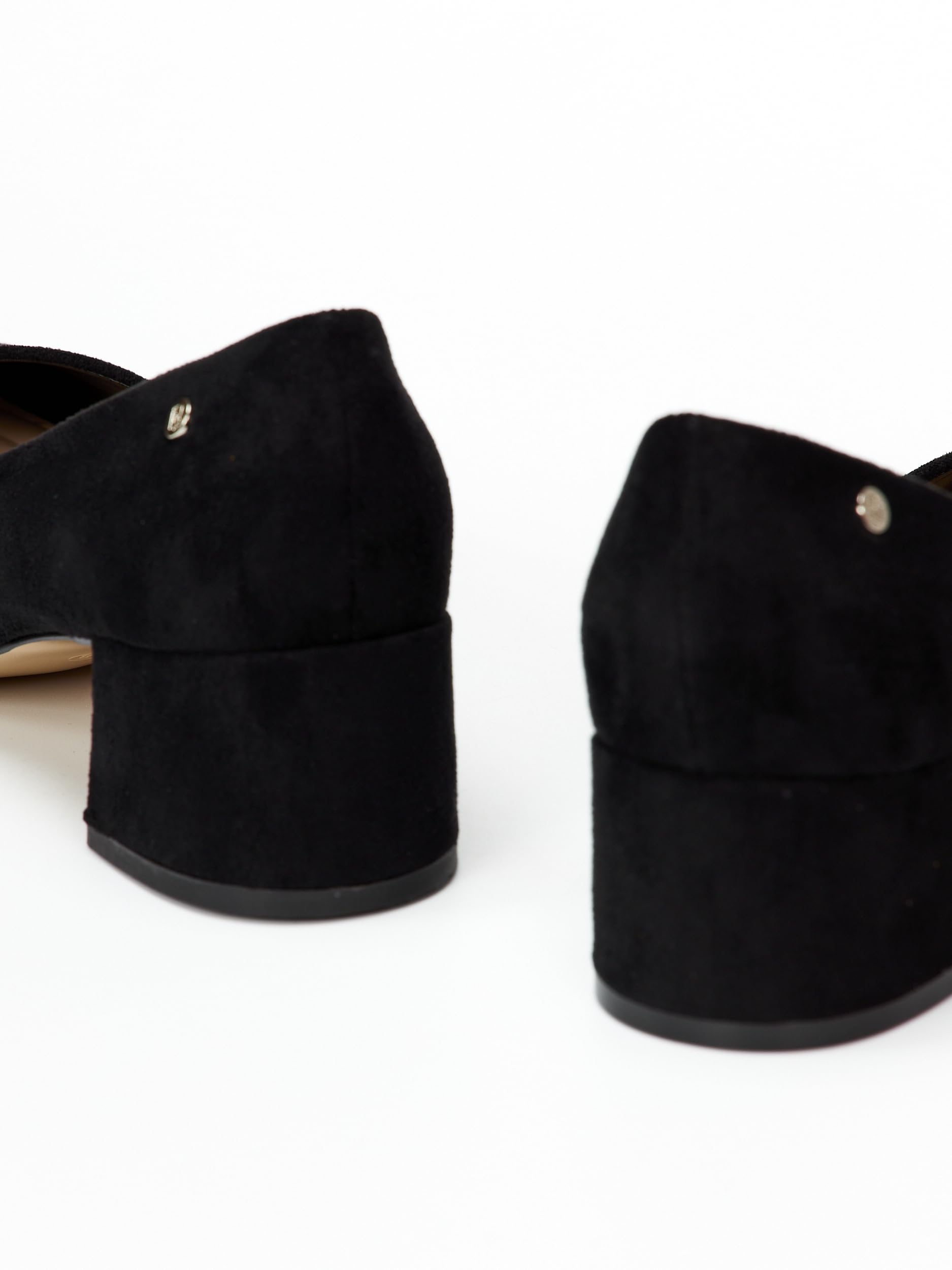 Pumps, Damen Pumps mit 4cm Blockabsatz, Schwarz, weiches Wildlederimitat/Kunstleder, Riemchenpumps Damen, Niedrigem asbsatz, 12692