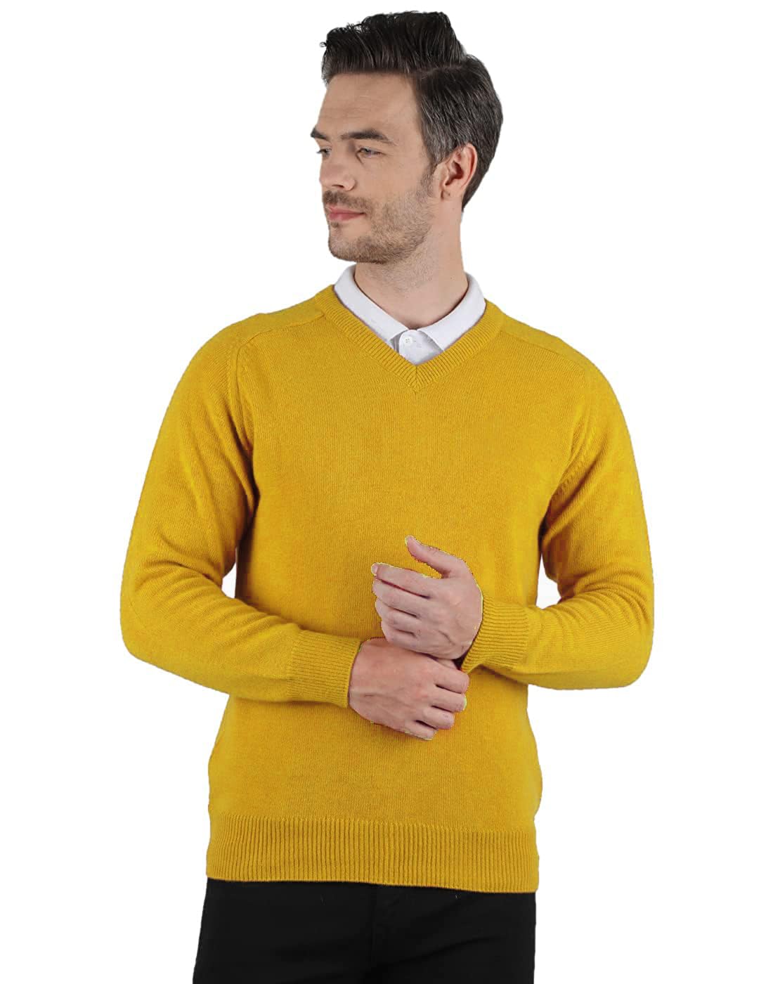 MANRA Men V-Neck Solid Woolen Full Sleeve Sweater for Winter-picture-48