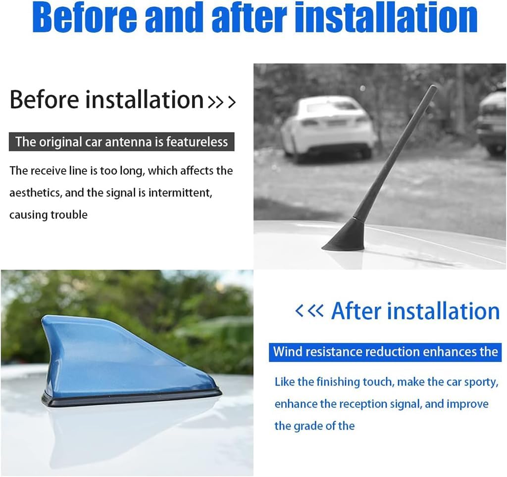 Shark Fin Antenna Cover for Audi A4 B7 Cabriolet 8HE 2006 2007 2008 2009, Shark Fin Antenna Topper Roof Aerial Cover Trim Car Accessories,Carbon Fiber