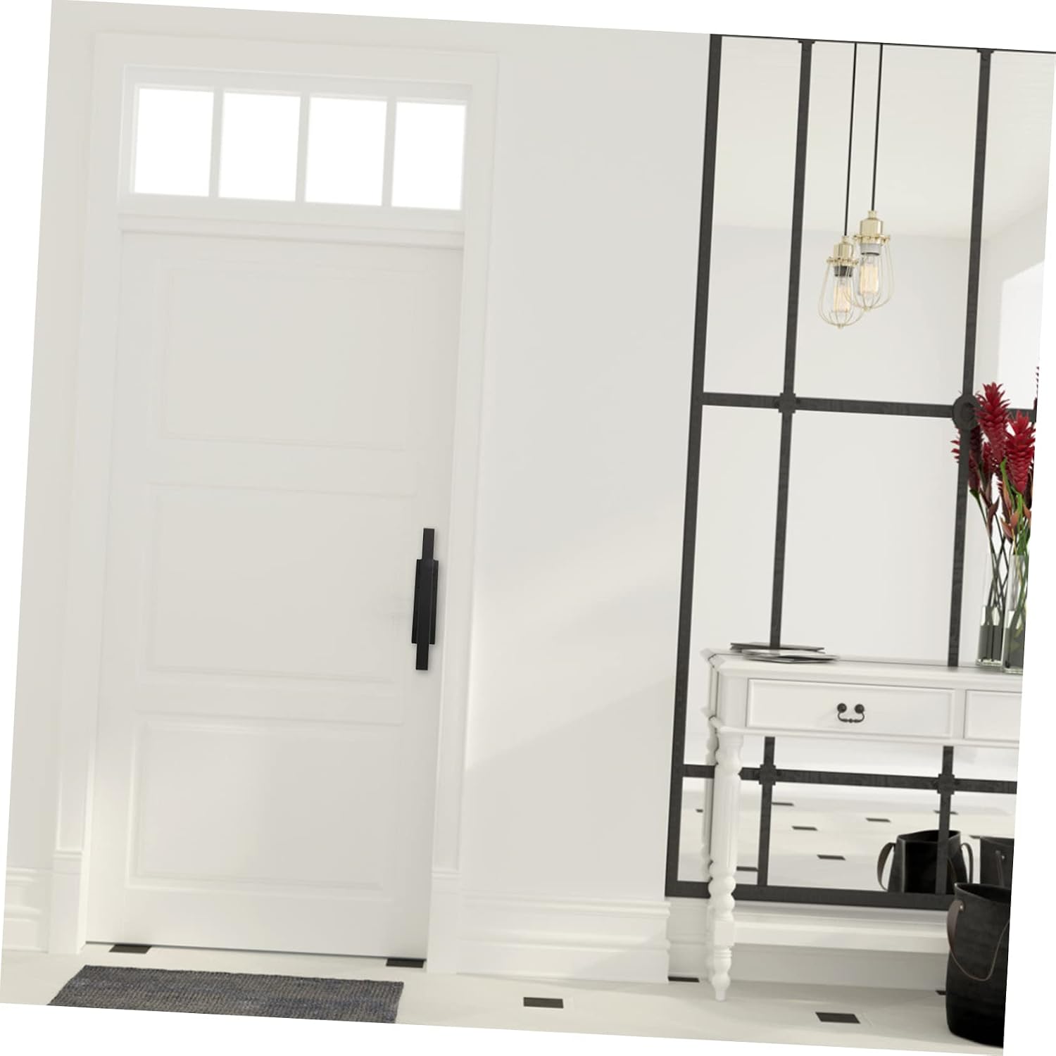 Lurrose 1set Barn Door Pull Handle Sturdy Square Handle for Sliding Barn Install