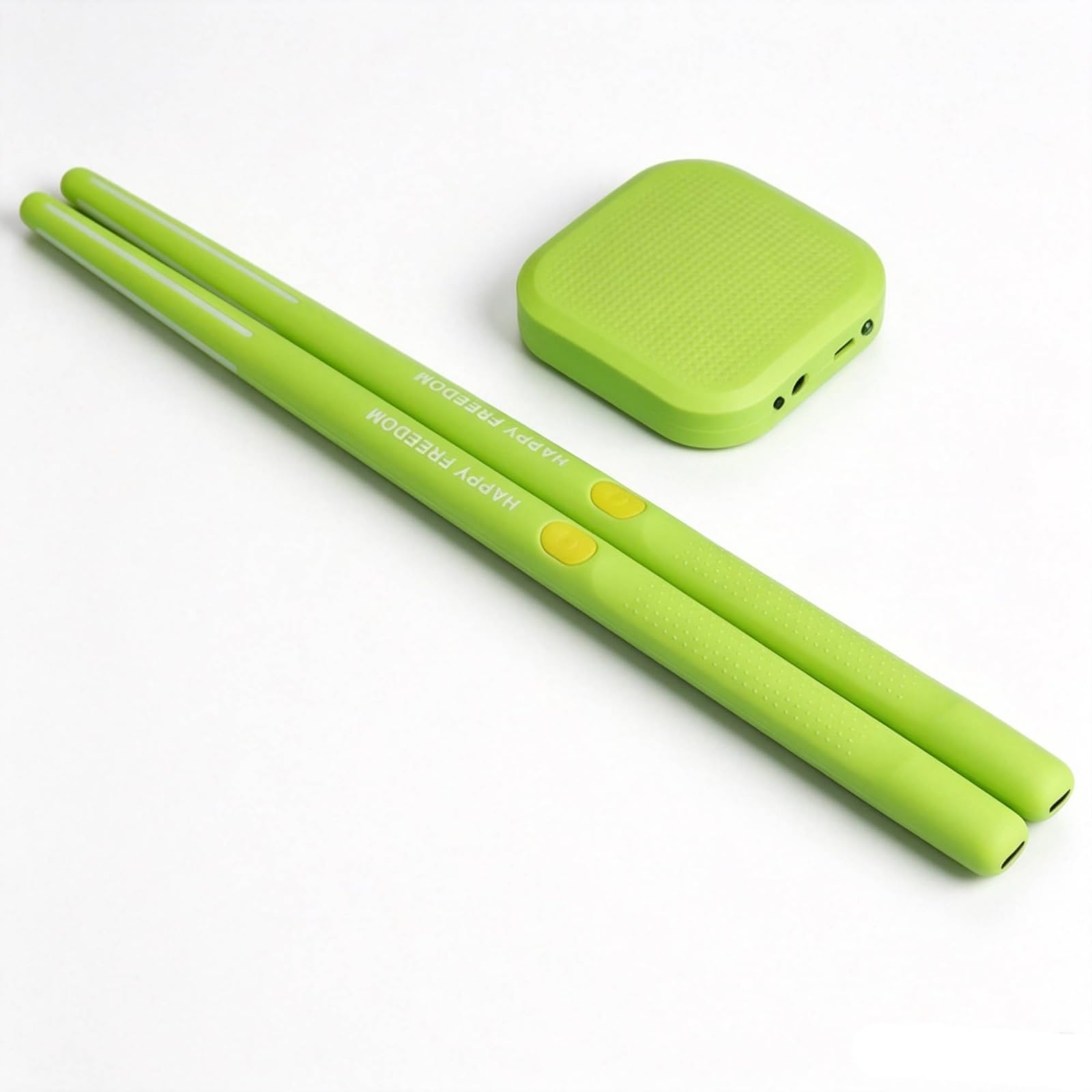 Batteria Elettronica Portatile Kit Batteria Digitale Set Percussioni Bacchette Elettroniche con Superficie Traforata in PVC per Collegamento a Mixer, Verde