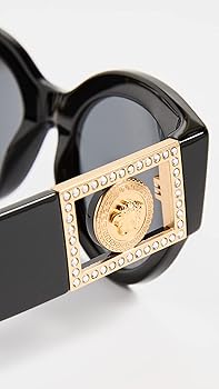 444ページ Amazon.com: Versace VE 4438B GB1/87 Black Plastic Round