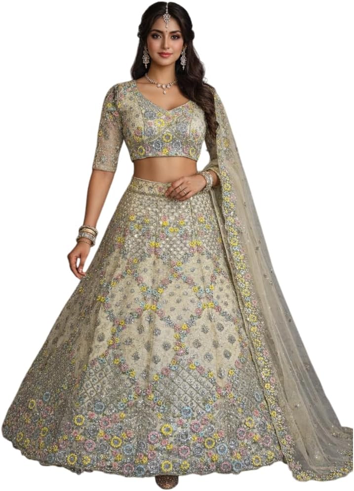 Women’s Butterfly Net Lehenga Choli with Dupatta | Bridal & Party Wear Lehenga Set