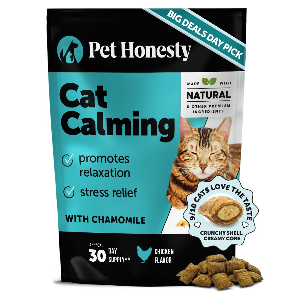 Calming Chews for Cats - Cat Anxiety Relief + Helps Reduce Stress - Behavioral Support & Promotes Relaxation for Travel, Boarding, Vet Visits, Separation Anxiety - Chicken (30-Day Supply)