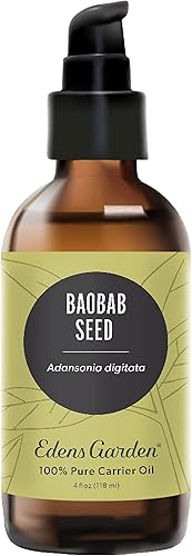 Edens Garden Aceite portador de semillas de Baobab, 100% puro, prensado en frío y sin hexano, hidratante natural de vitamina C para cara, piel,
