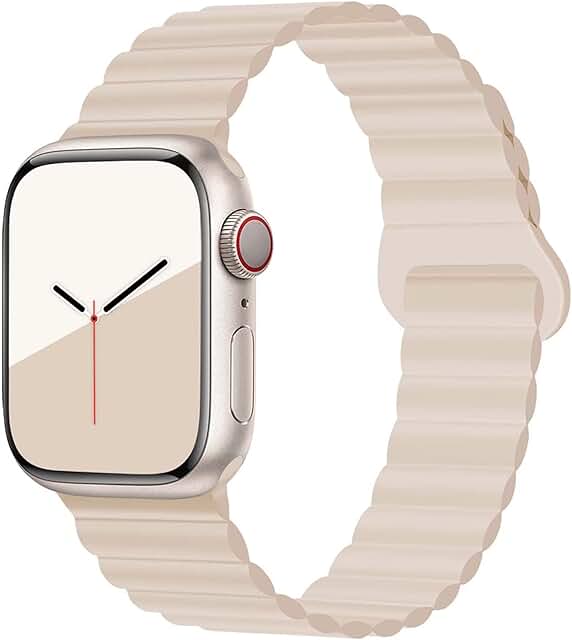 VEMIGON Silicone Magnetic Bands Compatible with Apple Watch Straps 46mm 45mm 44mm 42mm 49mm 41mm 40mm 38mm, Strong Magnetic Closure for iWatch Series 10 9 8 7 6 5 4 3 2 1 SE Ultra (Watch Not Included)