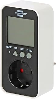 Brennenstuhl Ecolor Energiemessgerät ECL EM-2 (Strommessgerät/Stromzähler Steckdose mit erhöhtem Berührungsschutz, Energiekostenmessgerät mit 2 individuell einstellbaren Stromtarifen)