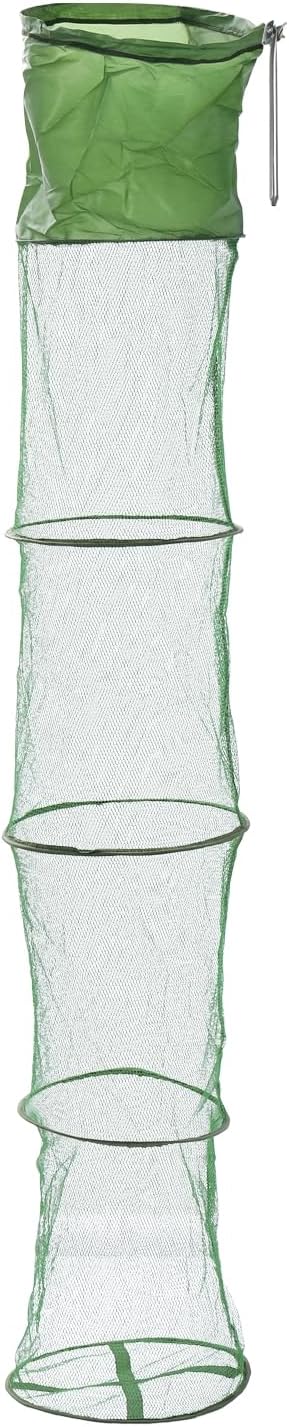 PATIKIL Fishing Cage Basket, Collapsible Fishing Bait Mesh Nylon Fish Keeping Net with Anchor Bolt for Crayfish Shrimps
