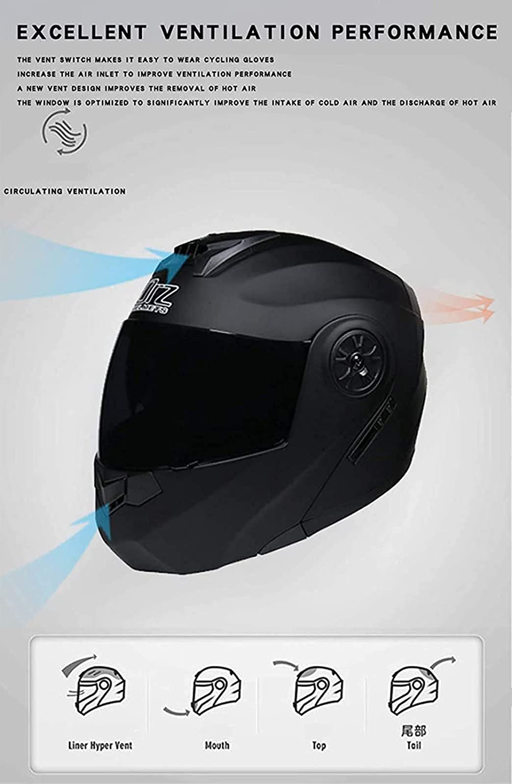 Casco Moto Modulare MY 935 Omologato ECE 22.06 - Doppia Visiera Per Uomo E Donna - Foto 10