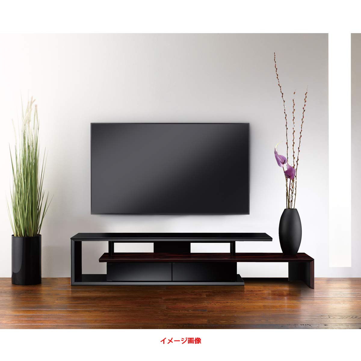Amazon｜朝日木材加工 リビングボード SEA 70型 幅175㎝ ブラック SP 