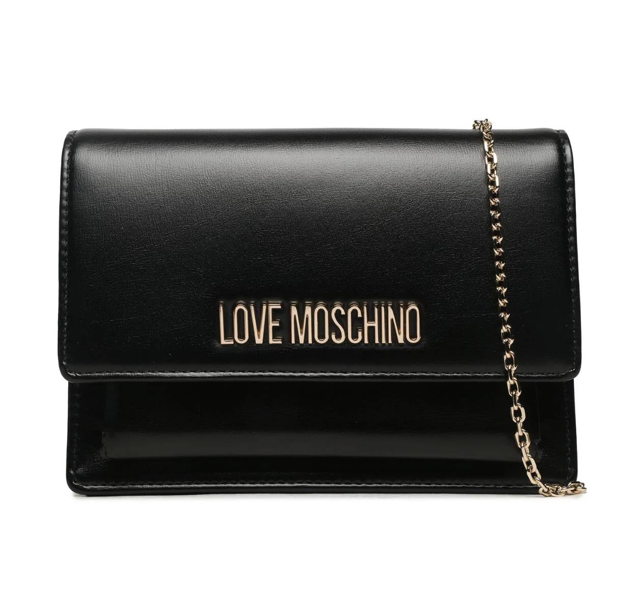 MOSCHINO B24MO73 JC4095 Women's Love Shoulder Bag in Faux Leather Black, Black