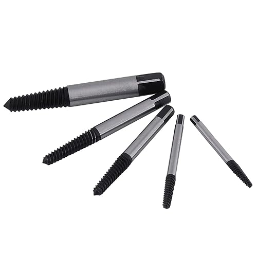 Miniatura 4 de Juego de 5 extractores de tornillos rotos, extractor de pernos, juego de extractor de tornillos, broca dañada y tornillos de sujeción, herramienta
