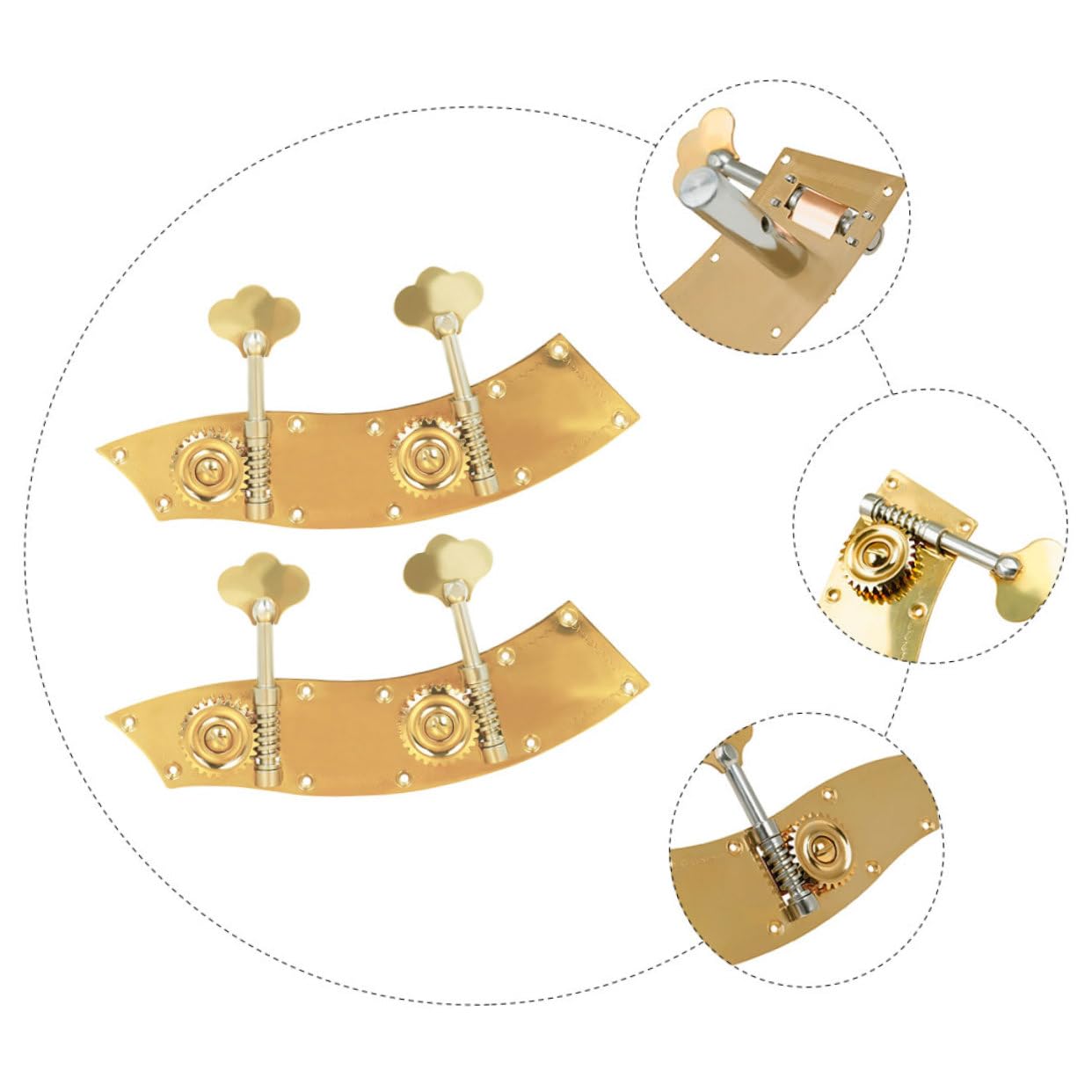 Abaodam 2 pièces Têtes de Violon Basse de Accordeurs Durables Or pour Instruments à Cordes