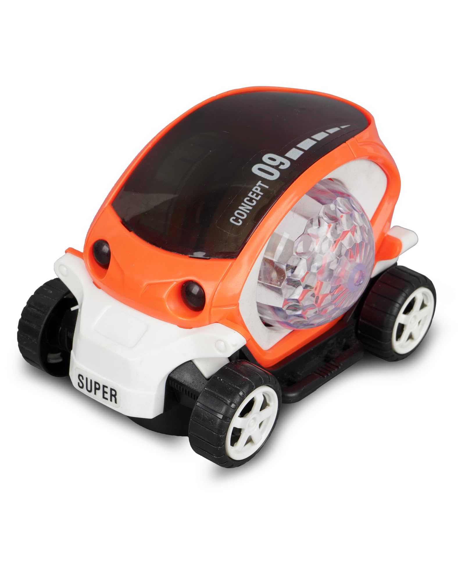 Asian Stunt Car 360 Degree Rotating Stunt Car Bump and Go Toy with 4D Lights & Sounds Musical Car 3 AA Battery Operated Toy for Kids - Multicolor (Pack of 1)