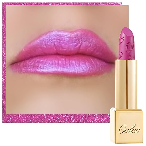 Oulac Metallic Shine Purple Pink Lipstick for Women, High Impact Lipcolor with Moisturizing Creamy Formula, Vegan & Cruelty-Free, Full-Coverage Matte Lipstick, Velocity(15)