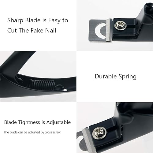 Miniatura 3 de Cortador de uñas acrílicas, de acero inoxidable, ajustable, cortaúñas, cortaúñas, recortador de puntas de uñas para arte de uñas artificiales,