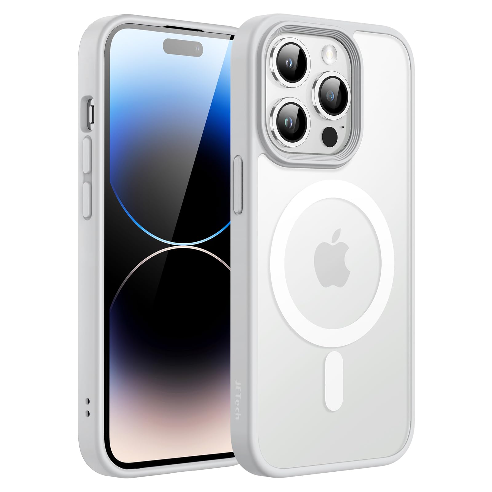 JETech Magnetic Case for iPhone 14 Pro 6.1-Inch Compatible with MagSafe, Translucent Matte Back Slim Shockproof Phone Cover (Grey)