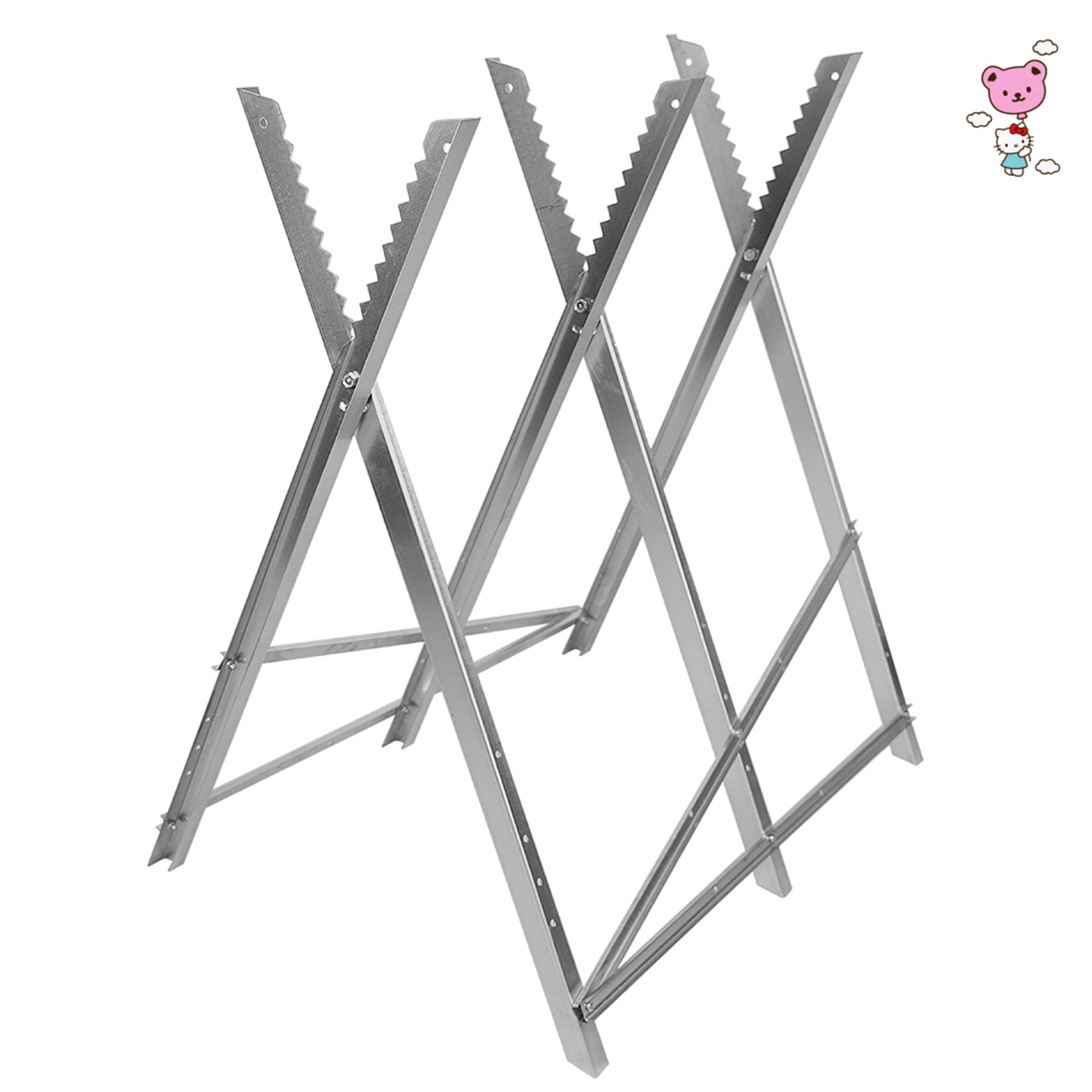 Chevalet de Scie pour Tronçonneuse - 3 Plis,Chevalet de sciage pliable 150 kg métal zingué jardin dents porte-bûches support de coupe tréteau de sciage tronçonneuse (84 * 80 * 80cm (trois colonnes))
