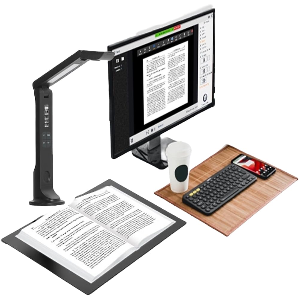 A3 Size Professional Document Scanner, Fast Recognition Scanner, 16MP High Definition, A3 Size Capture, Multi-Language OCR, Patented “Laser-Based Image Flattening” Technology