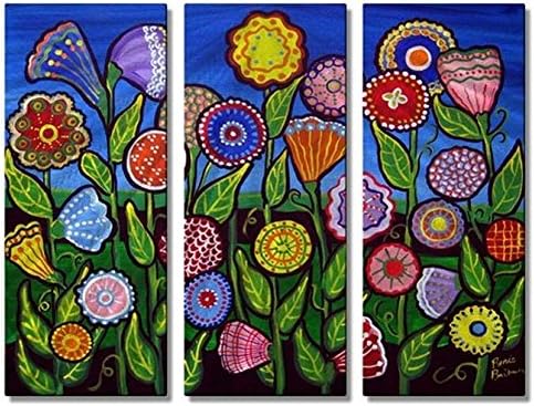 0092ME00013 Metal Art Floral Sculpture Decor Fun Whimsical Flowers