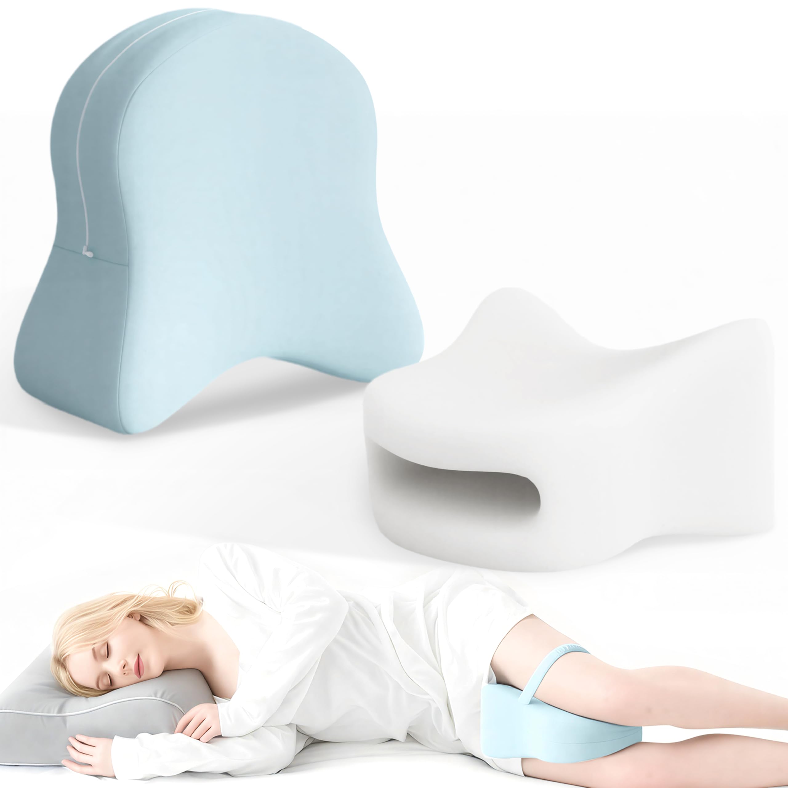 A1DIEE Knee Pillow for Side Sleeper Memory Foam Hip Support Cooling Cushion
