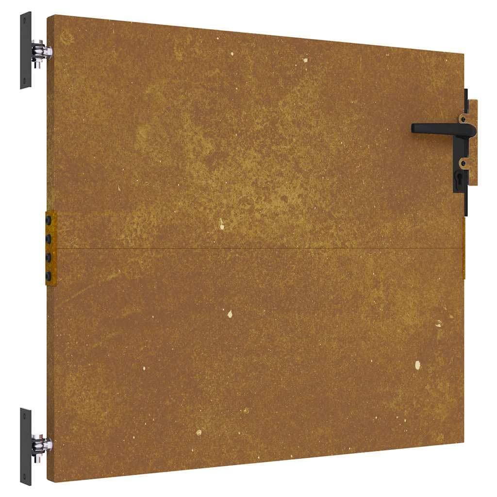 vidaXL Garden Gate, Driveway Gate for Patio Terrace Balcony Yard, Fence Gate with Lock and Handle, Fence Panel, 85x125 cm Corten Steel