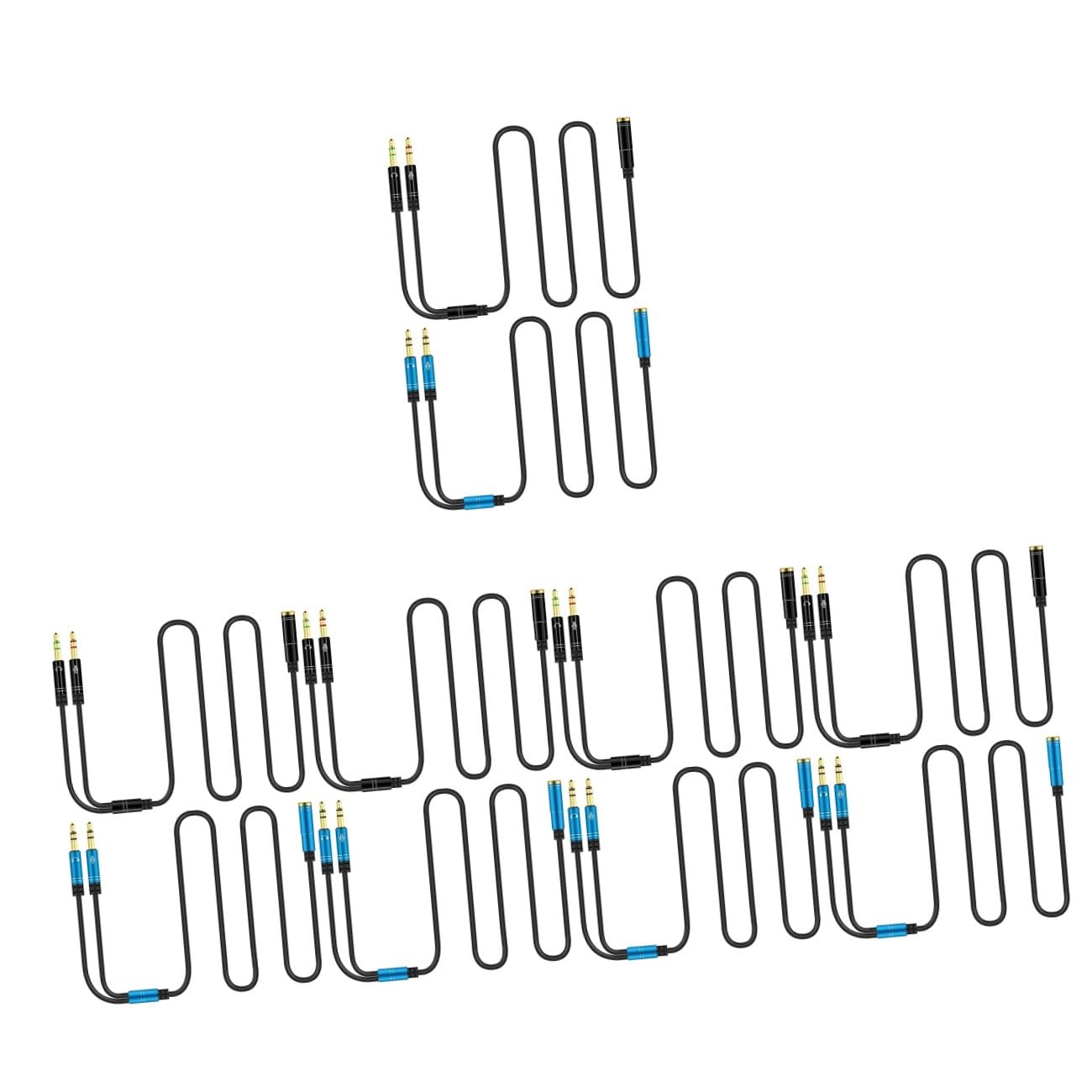 OSALADI 10pezzi Splitter Audio Adattatore Per Cuffie e Microfono Compatibile Computer e Smartphone Design e Facile Installare