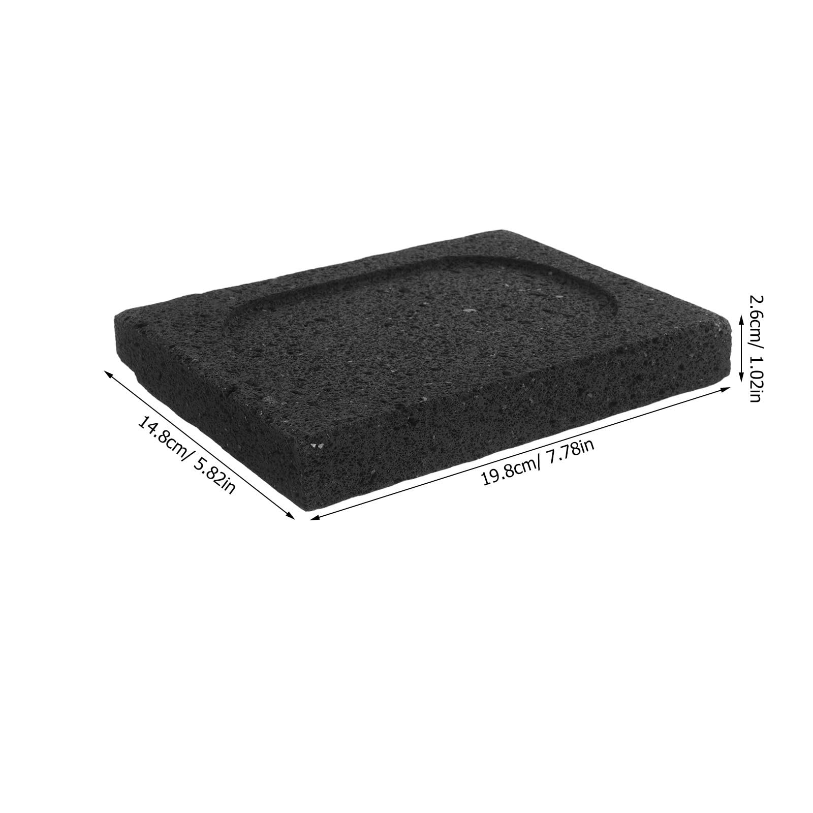 Piastra di Pietra Lavica per Barbecue, per Persona | Colore Nero, Superficie Antiaderente, Uso Indoor e Barbecue, Adatta a Bistecca e Carne, Facile da Pulire