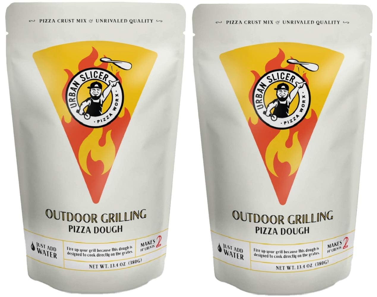 Urban Slicer Pizza Worx - Outdoor Grilling Pizza Dough - At-Home Pizza Making Kit for Crispy Thin Crust - 13.4 oz. Bags - 2 Pack - Makes 4 Pizzas