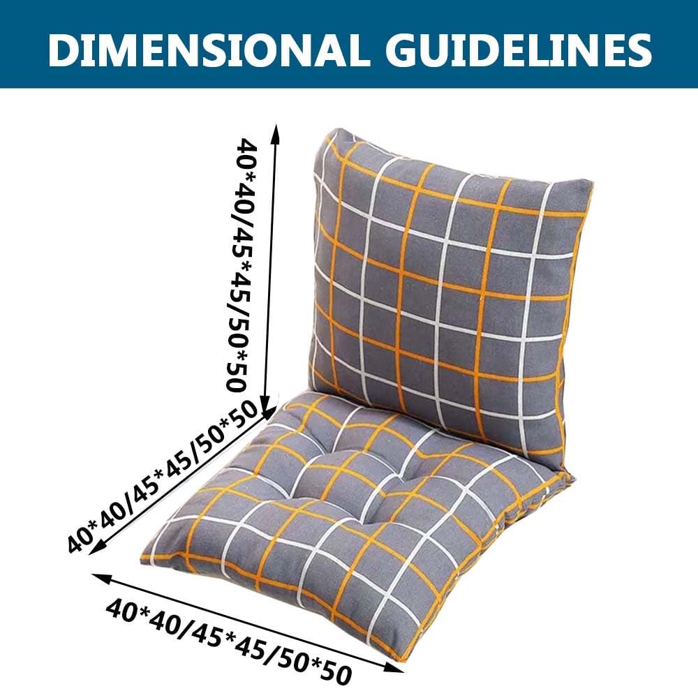 Lot de 4/2/1 Coussins de Chaise à Dossier Bas, Galettes de Chaise 40 x 40/45 x 45/ 50x50 cm Doux Coussin de Chaise de Jardin Exterieur/Interieur,Bureau,Manger(#7,45x45cm4pcs)