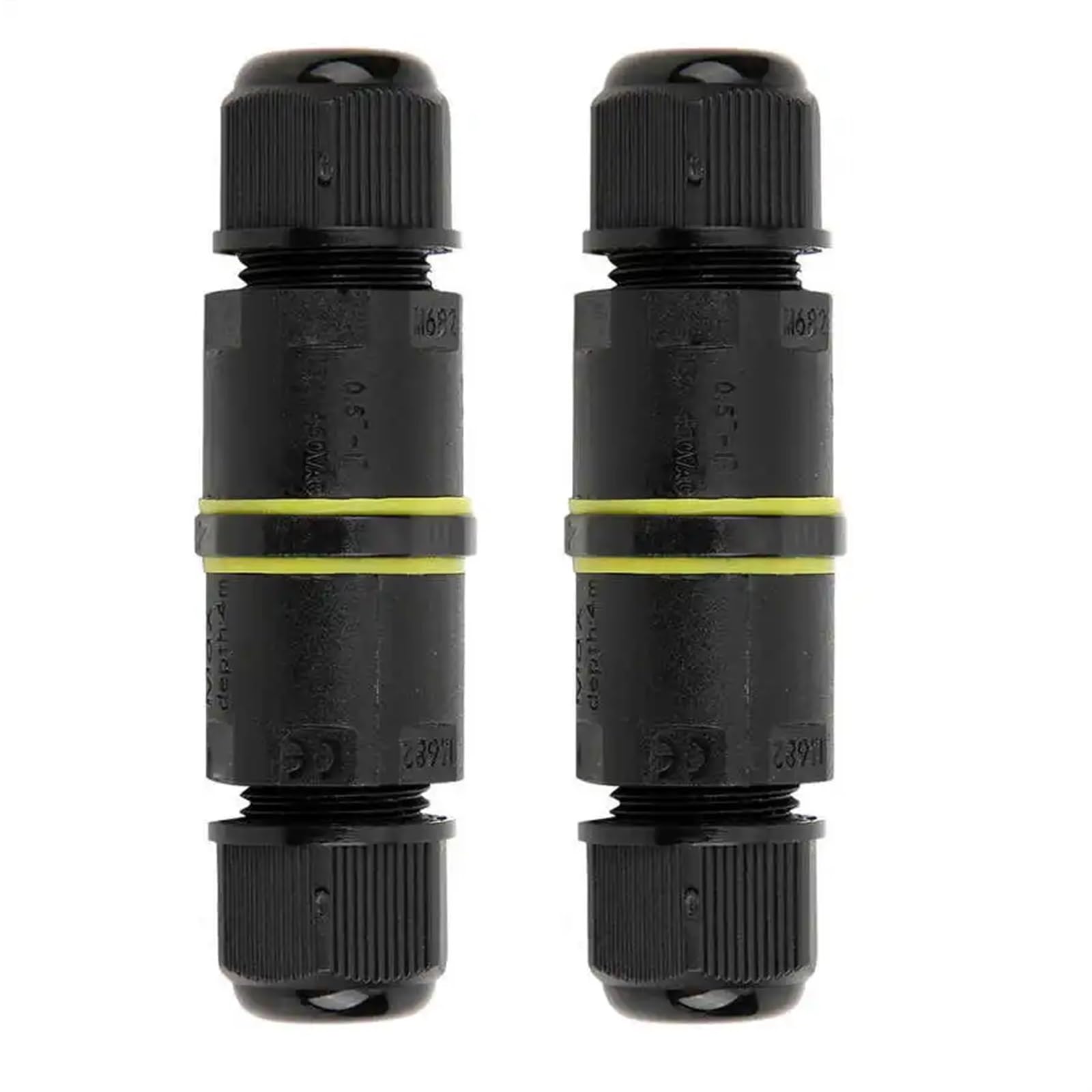 Conector de Cable Caja Conexiones Impermeable IP68 for Exteriores, Conector eléctrico 3 Pines, Bloque terminales Sellado Retardante, 2 uds