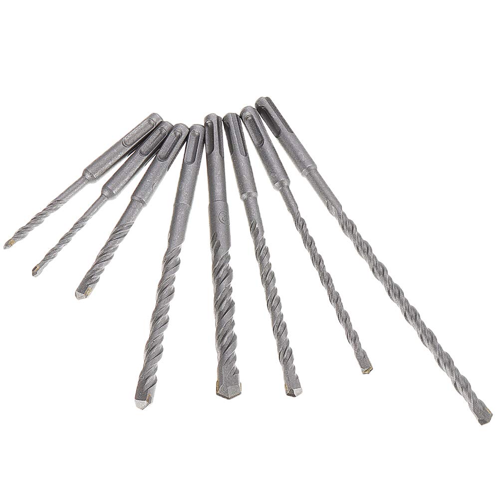 Punte per trapano elettrico con attacco SDS Plus, 5/6/8/10/12 mm, punta in carburo per calcestruzzo, 8 pezzi