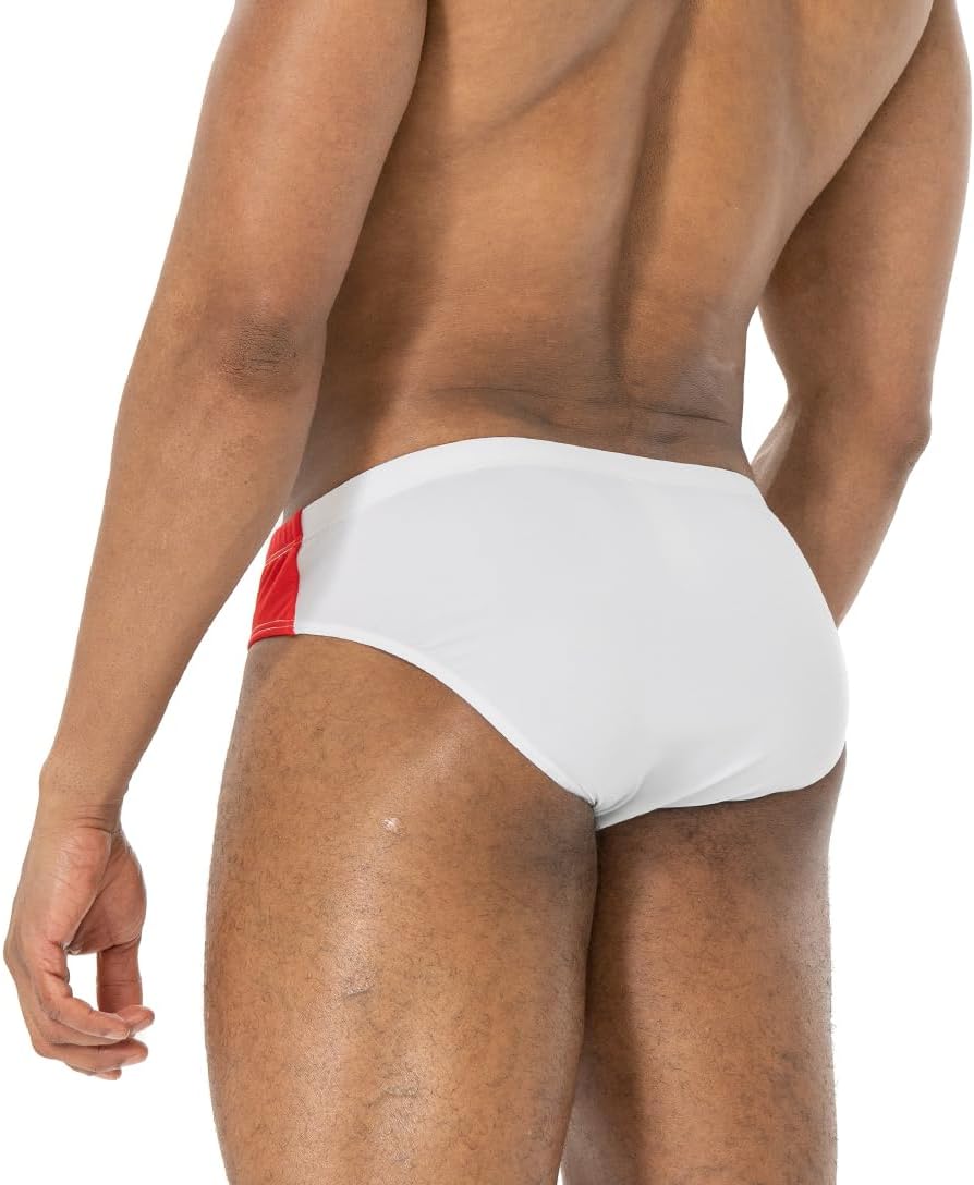 AIMPACT Mens Stripe Swim Briefs Retro Swimwear Sexy Bikini Swimsuit Print Bathing Suit - Image 2