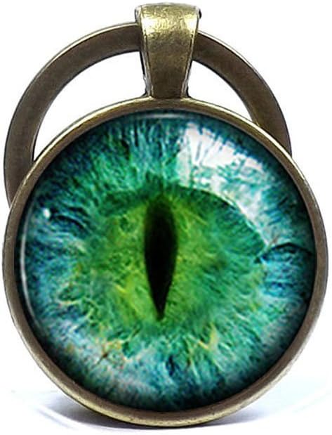 Diysetar Green Cat Eye Keychain Eyeball Keyring Eye Key Ring, Eye Jewelry, Cat Keychain, Cat Key Ring, Cat Jewelry