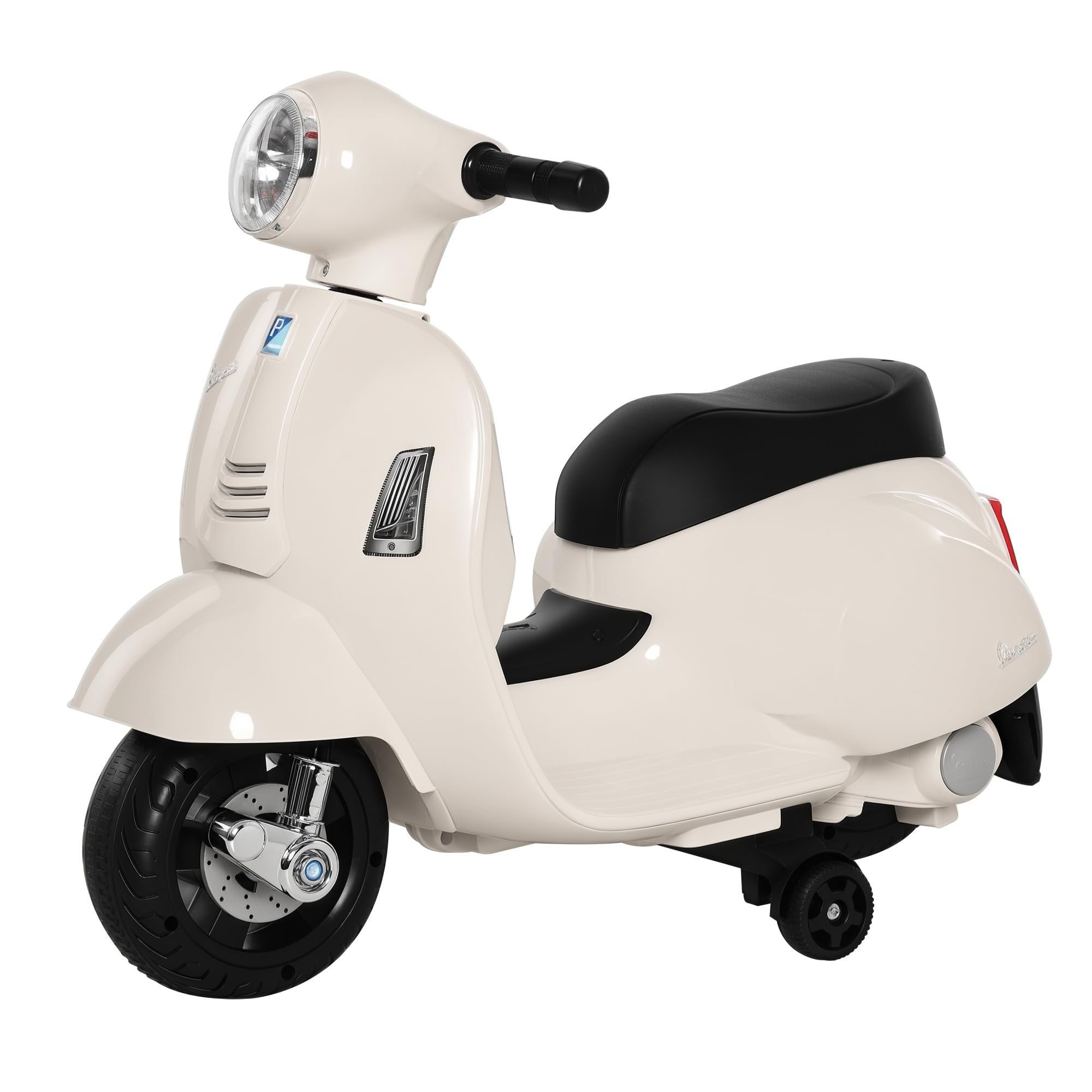 HOMCOM Vespa Licensed 6V Kids Electric Motorbike Ride On Motorcycle Battery Powered for 18-36 Months with Horn Light White โ image 1