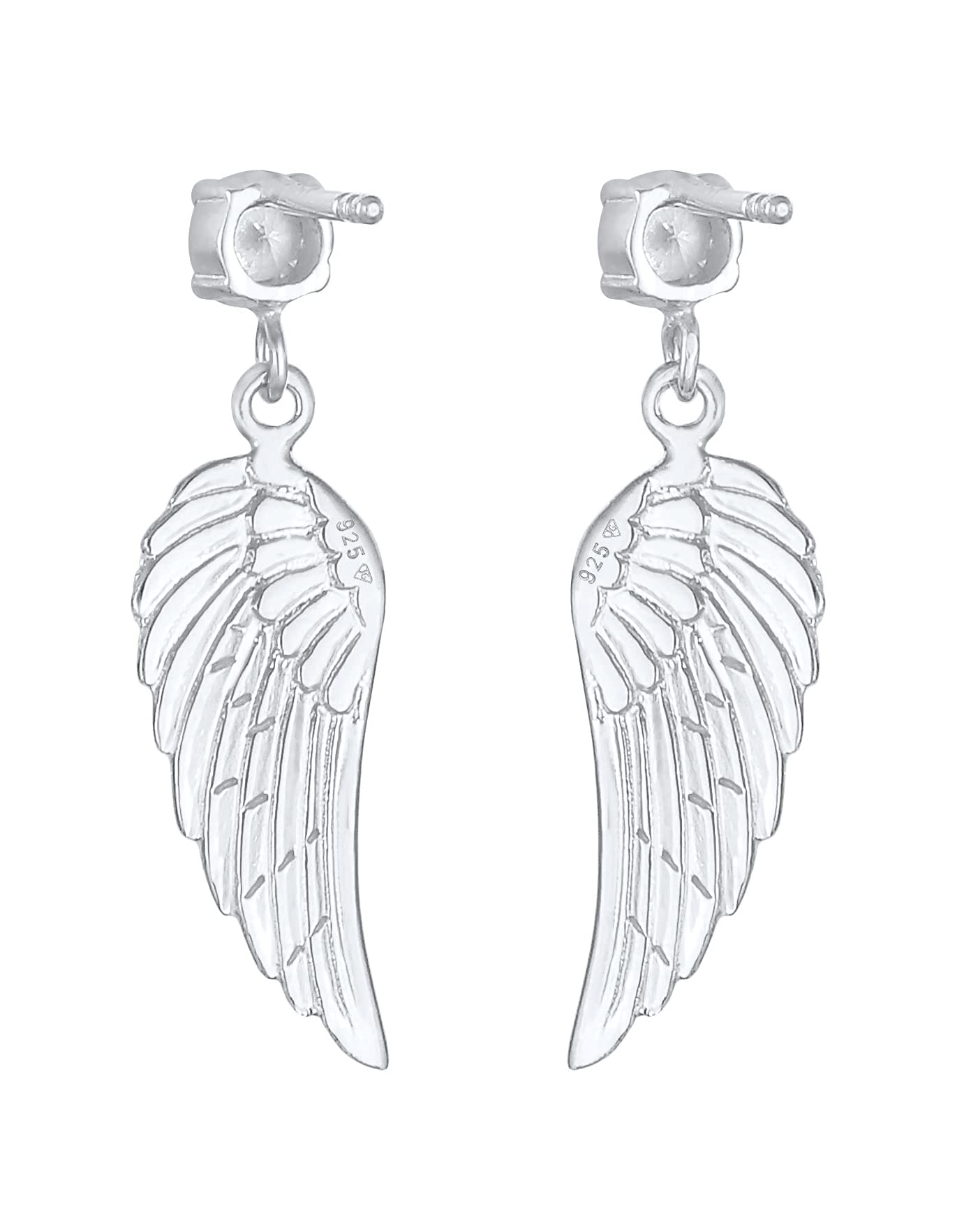 Nenalina Ohrringe Silber 925 Damen mit Engelsflügel und Zirkonia