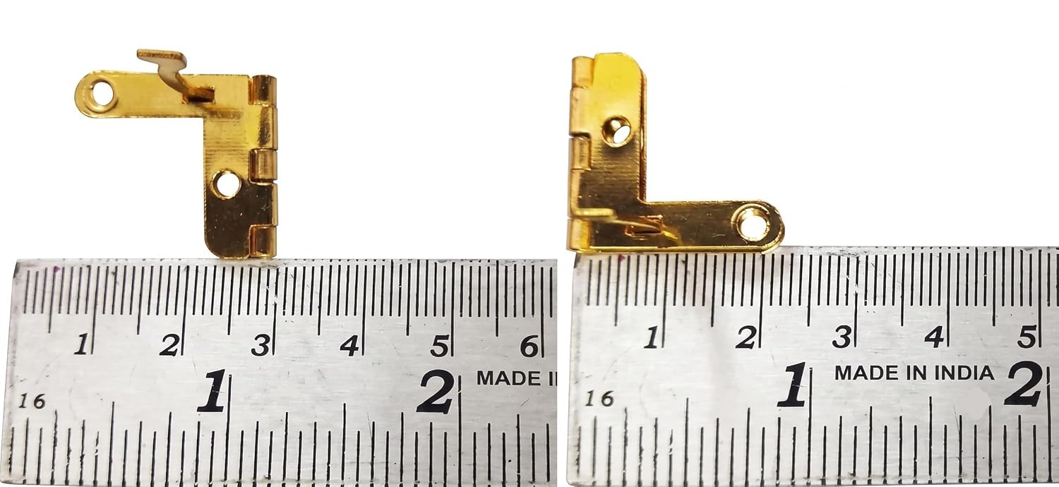Tia Small Metal Hinge for Wooden Jewelry Box Gift Box Furniture Hardware,Cabinet Door,Small Box Hinge with Screws- (Golden Hinge-23mm-90 Degree, 2Pcs) — Amazon image 5