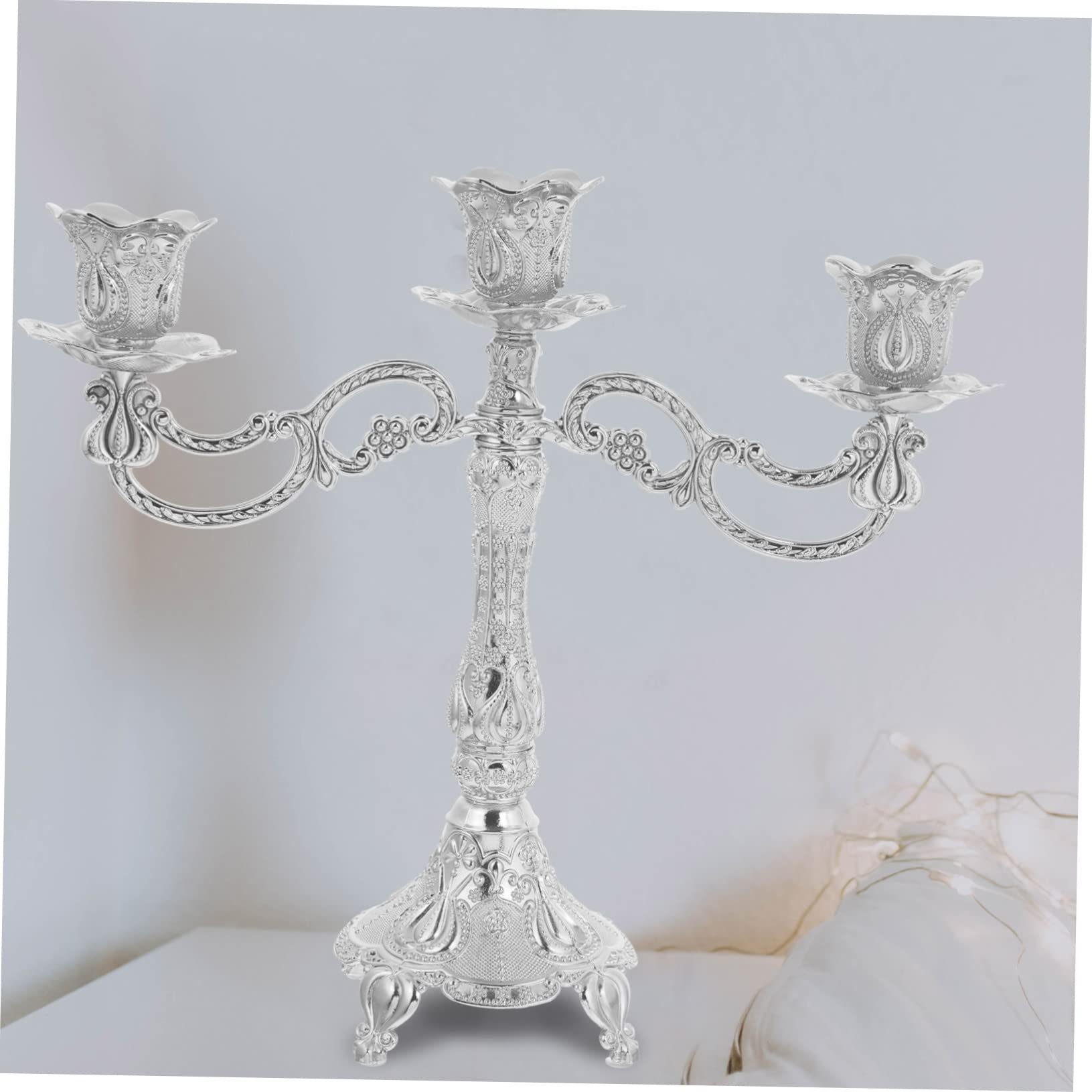 Candeliere, 1 pz candeliere 3 Bracci candelabro in Metallo portacandele Decorativo portacandele Decorativo mensola Tavolo Rustico Decorazione Matrimonio Candela pilastro Zinco