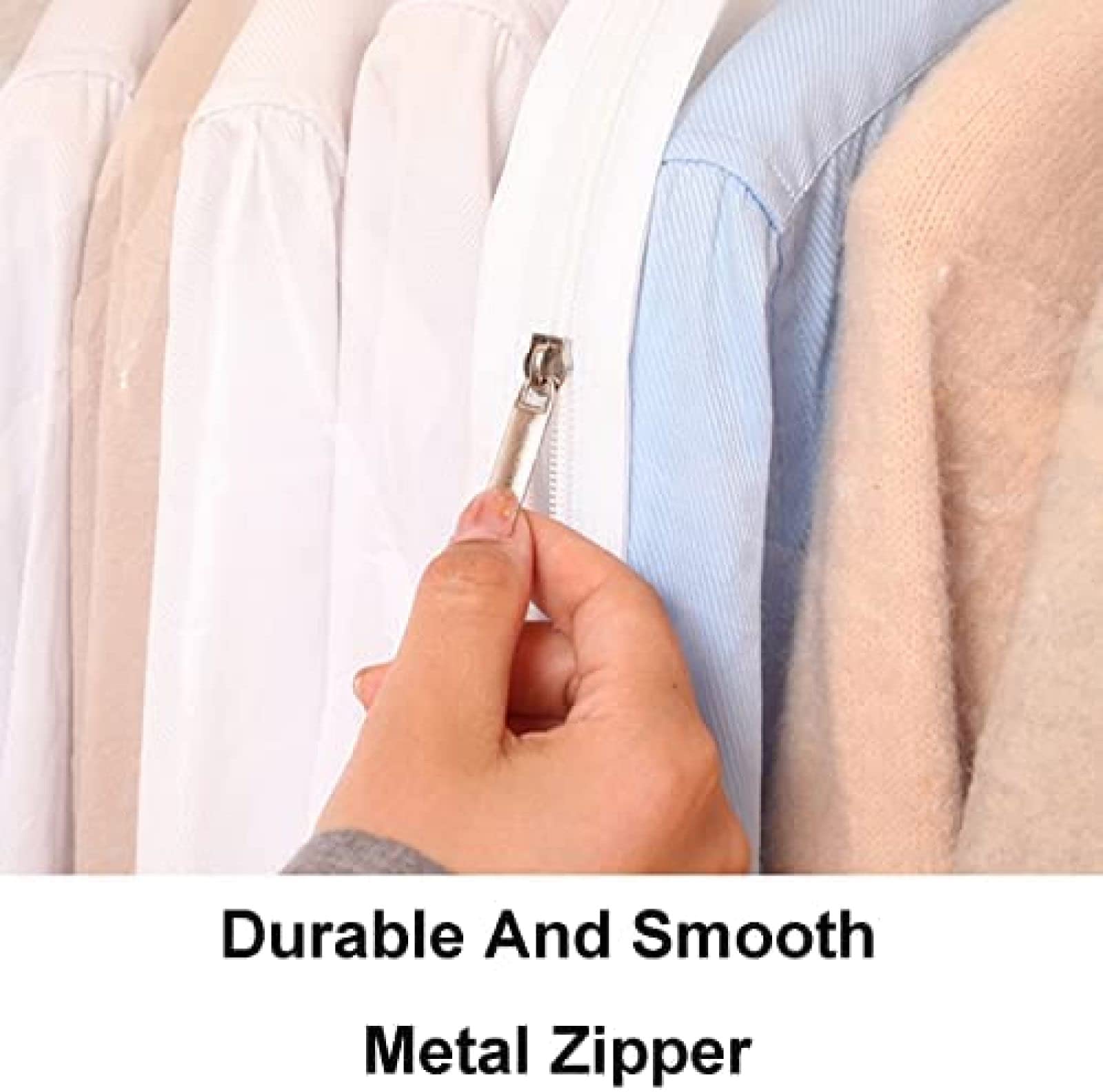 Fundas Para Ropa Transparentes, Fundas Para Colgar Ropa, Fundas Para Percheros Con Cremallera, Almacenamiento De Ropa Para Vestidos, Trajes, Abrigos Y Más,Translúcido,150 * 50 * 110cm
