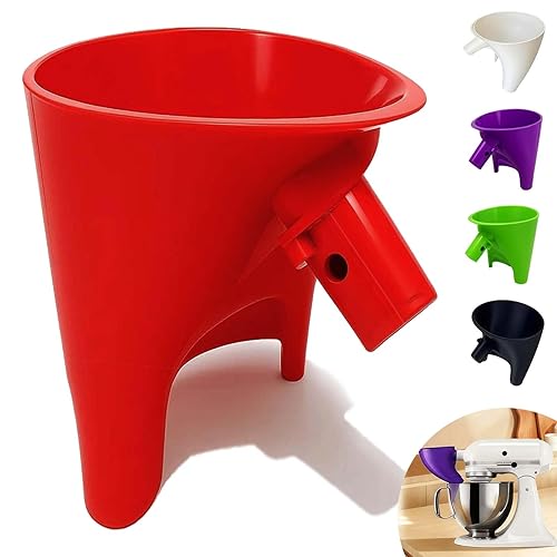 Embudo de harina para mezclador de ayuda de cocina, accesorio fácil de verter sin ensuciar y se adapta a cabezal inclinable de 4.5 a 7 cuartos de