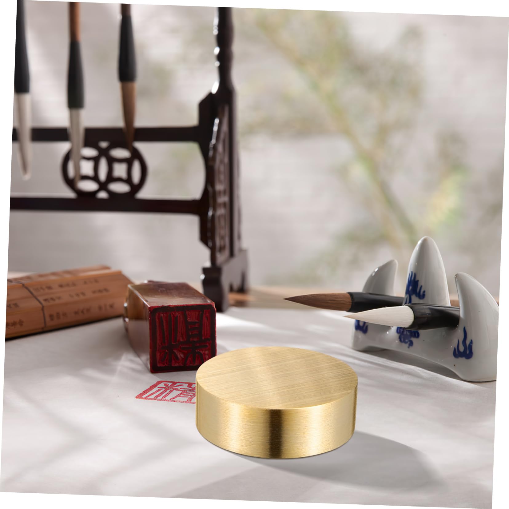 3pezzi Articolo Decorativo Ottone per Calligrafia Peso per Strumento per Scrivania Design Unico per Studio e Ufficio Elegante Accessorio per Scrittura e Arte