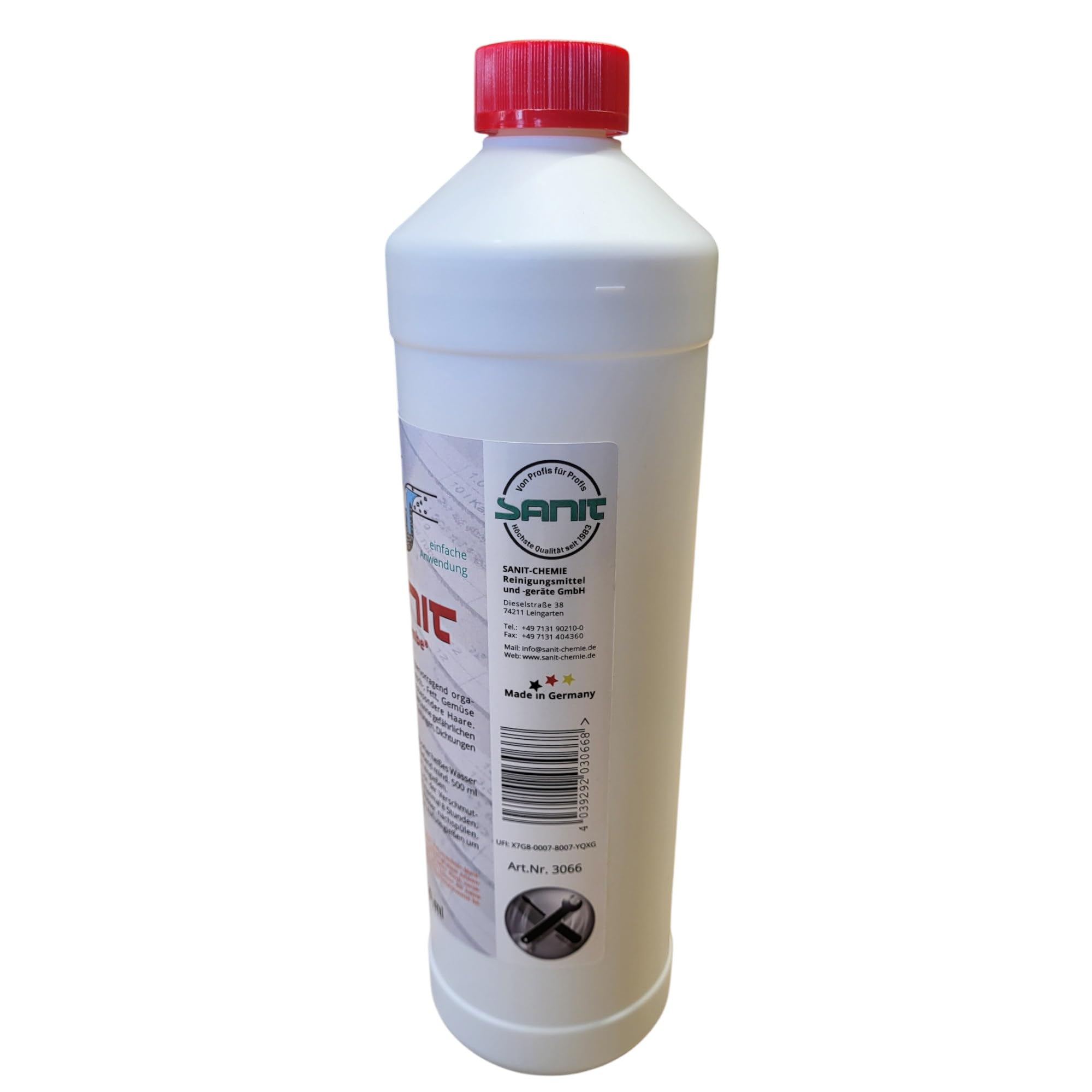 zbs24 Sanit RohrBombe Rohrreiniger, 2 x 1000ml | Säurefrei, Löst Verstopfungen durch Haare, Inkl. Latex Haushaltshandschuhe, Alternative Rohrreiniger