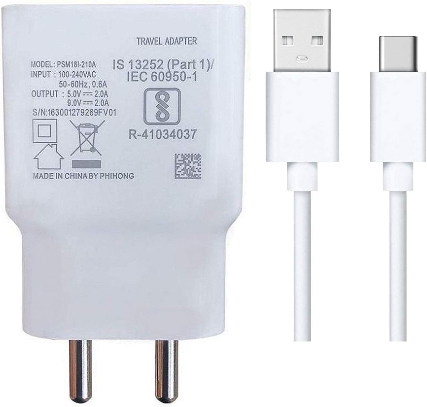 60W Ultra Fast Type-C Charger for BMW X6 / X 6 Charger Original Adapter Like Quick Dash Warp Dart Flash Super Vooc Fast Charger with QC 5.0 1M Type C USB Data Cable (60W,MU-50,WT)