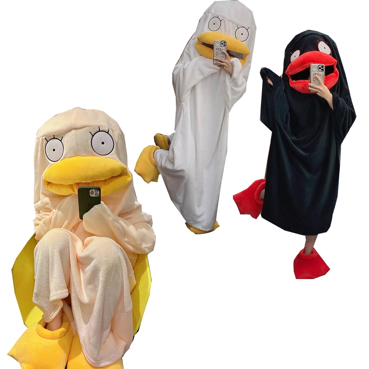 Amazon | ZYNE 大人用アヒル着ぐるみパジャマ ぬいぐるみフランネル