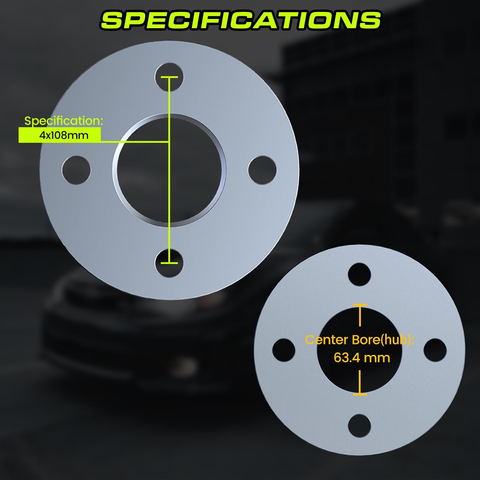 Customadeonly 2ピース 1インチ 25mm ハブ セントリック ホイールスペーサー ボルトパターン 4x100～4x100 センターボア 59.1mm スレッドピッチハブ 12x1.25 スタッド