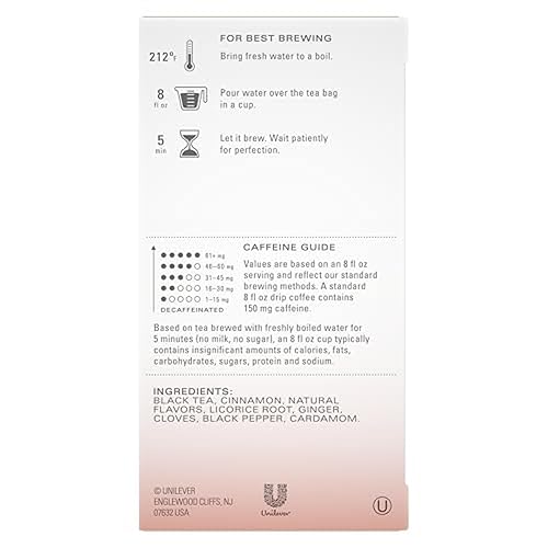 Miniatura 4 de TAZO Bolsas de té Chai de especias de calabaza, té negro, regalo de vacaciones para los amantes del té, 20 unidades (6 unidades)