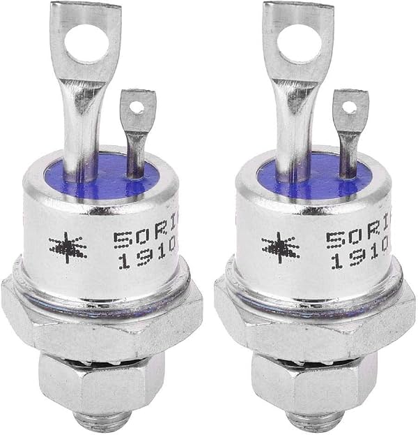 Tiristor SCR, 50RIA120 50A 1200V tipo perno, rectificador de tiristor, para circuitos convertidores, control de motor con batería regulada (2 piezas)
