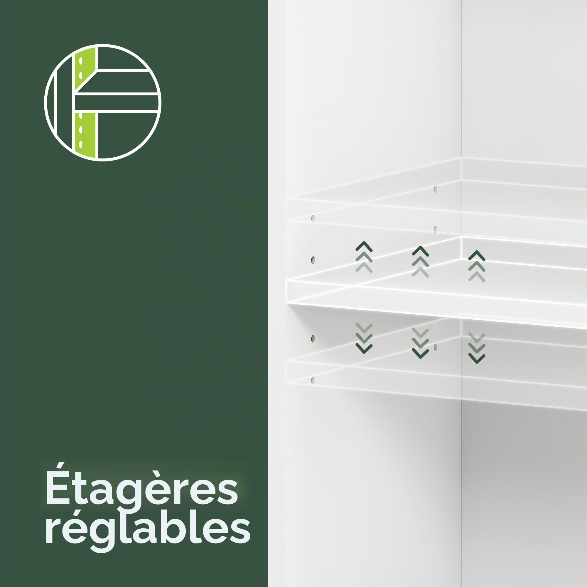 Furinno Bibliothèques, Bois, Blanc, Taille Unique, dense, One Size, 3 niveaux